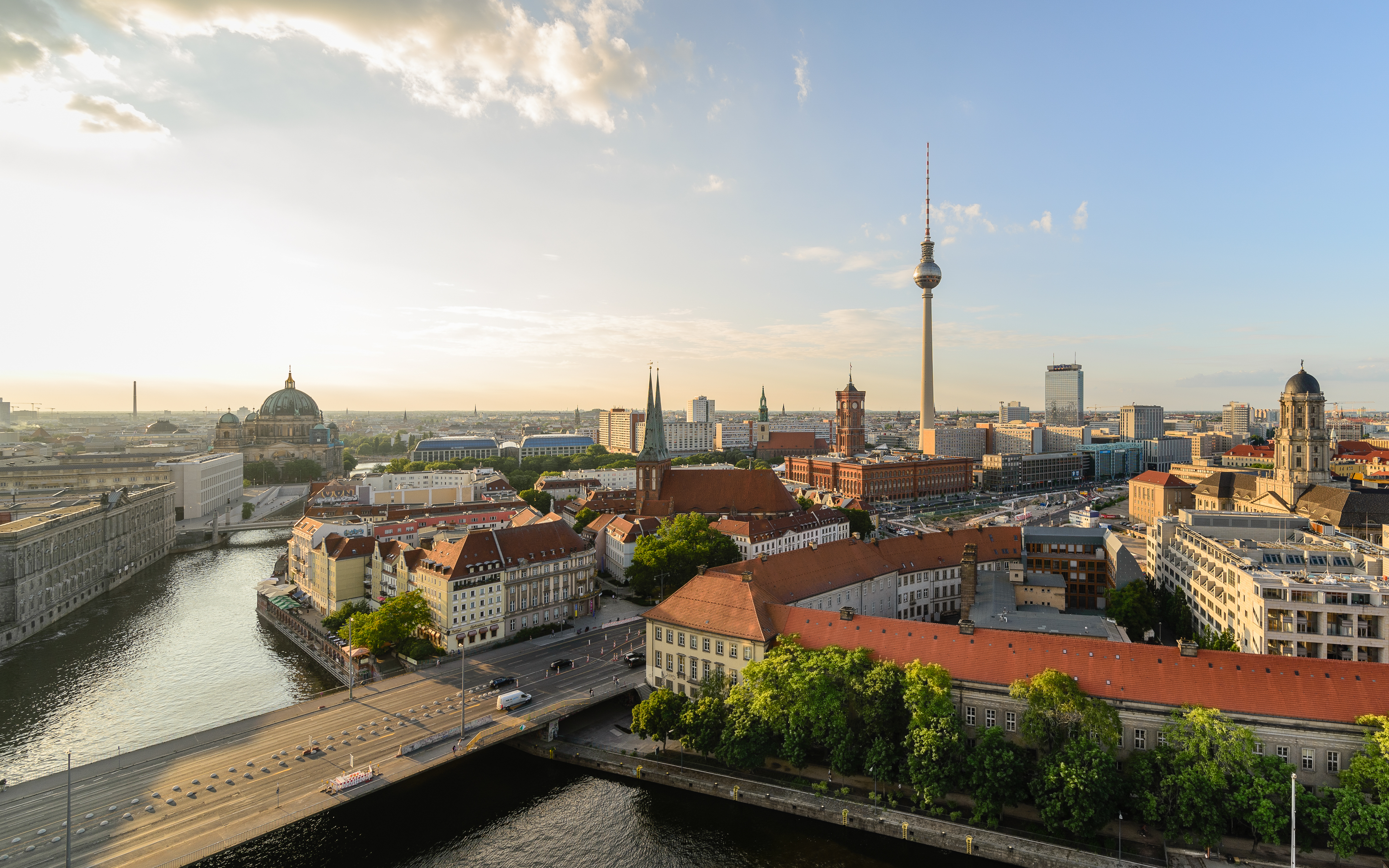 Central Berlin (Berlin-Mitte) seen from Fischerinsel.