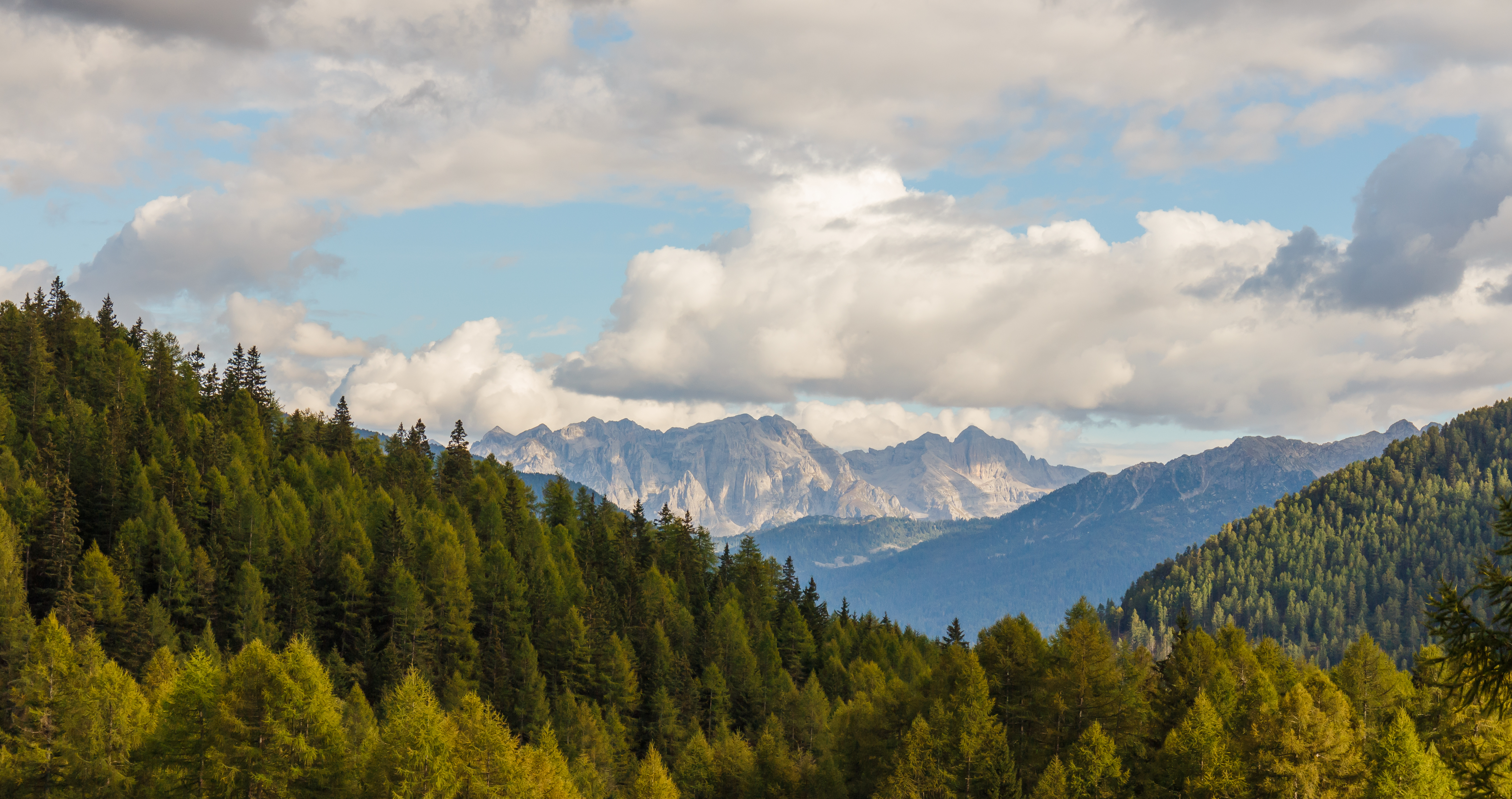 Mountain Walking Tour from Pejo to Lago Covel (1,839 m) in the Stelvio National Park (Italy). View to northernBrenta group