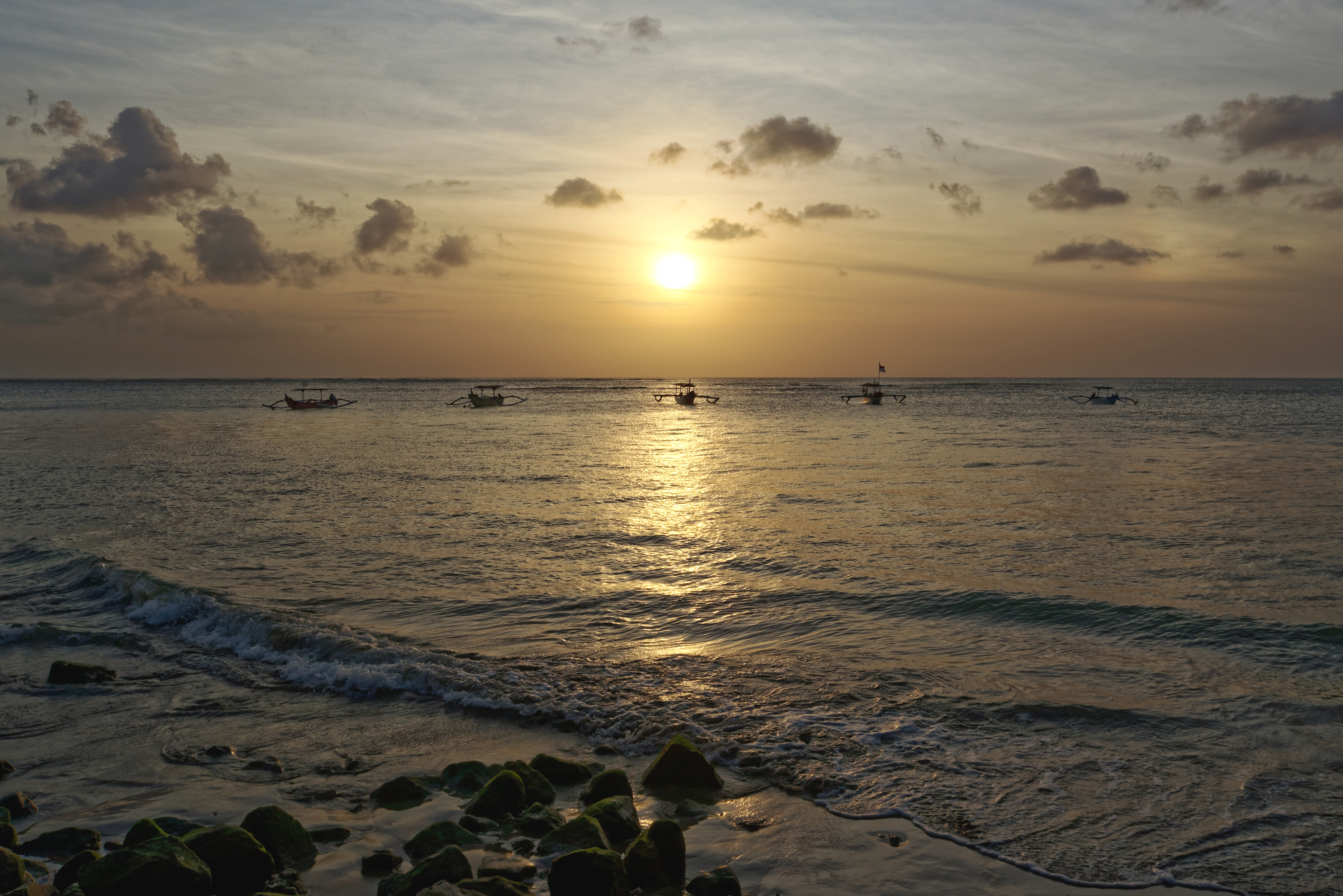 Sunset at Kuta Beach, Bali, Indonesia.