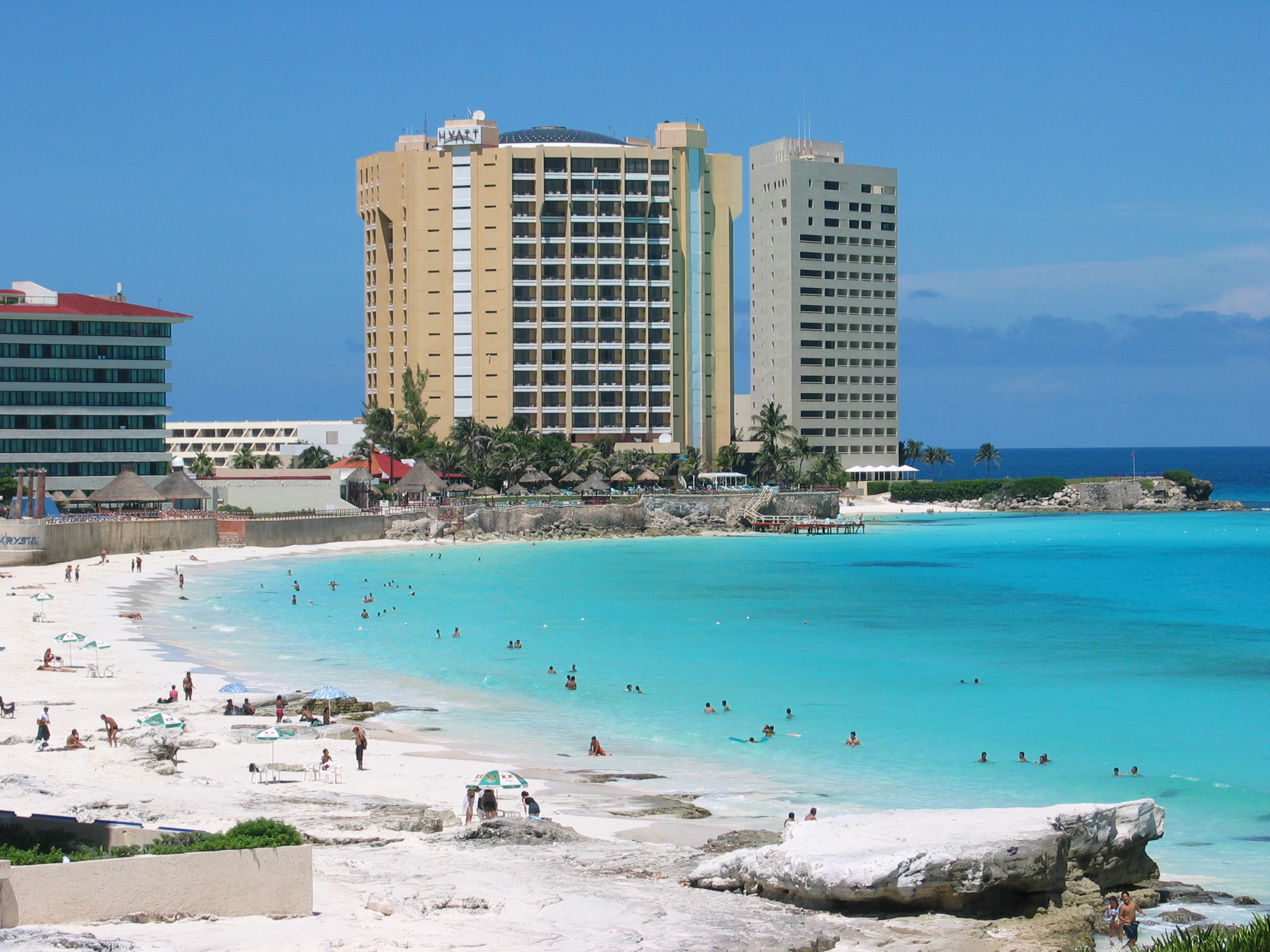 The beach in Cancún, Mexico.