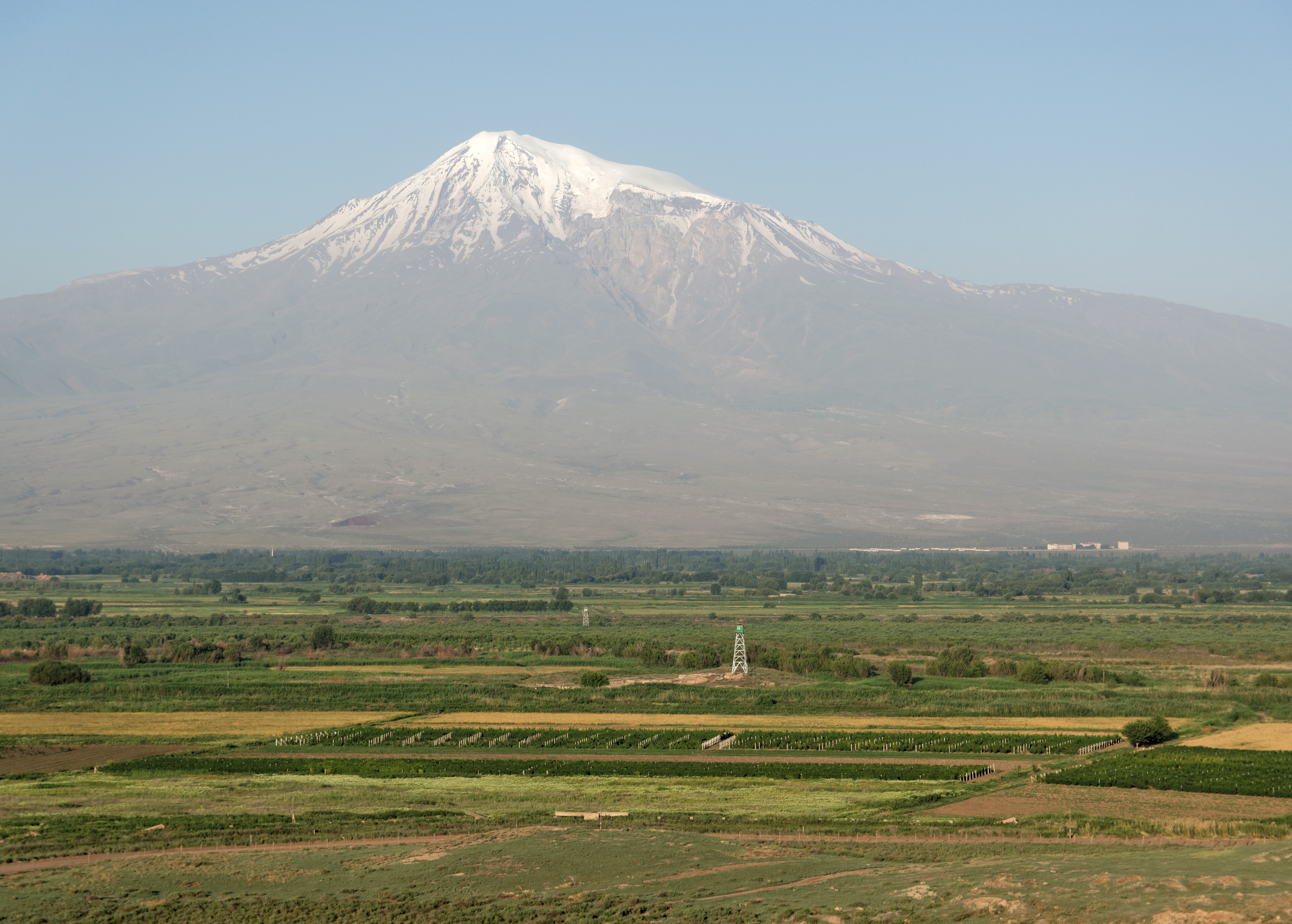 Mount Ararat, located in the Ararat Plain, is often associated with the story of Noah's Ark in Armenia.